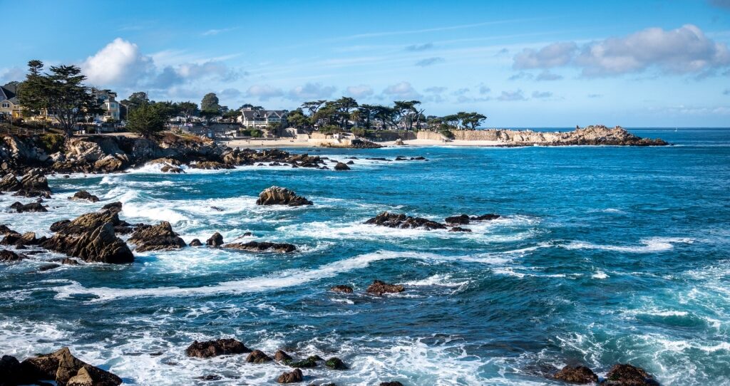 Rocky shore of Lovers Point, Monterey Bay