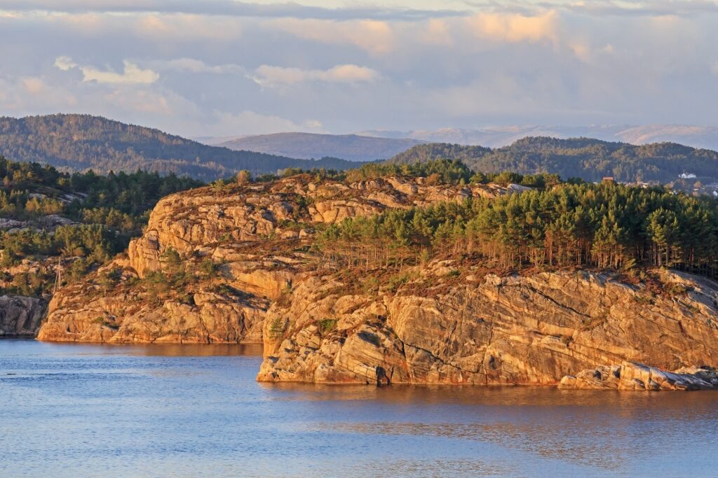 Rocky landscape of Hjeltefjorden Fjord
