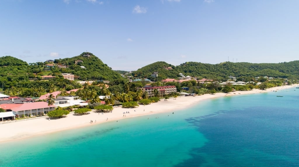 Aerial view of Grand Anse Beach