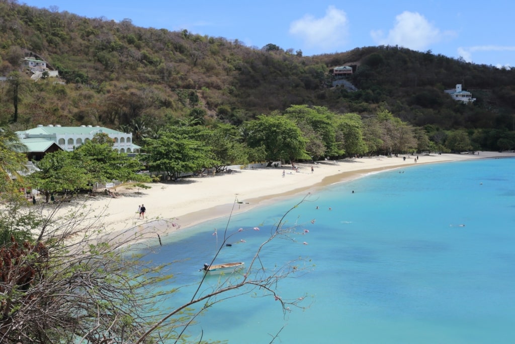 Sky blue waters of Morne Rouge Beach