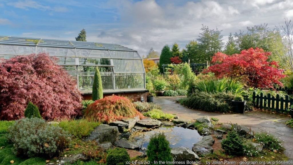 Lush landscape of the Inverness Botanic Gardens 