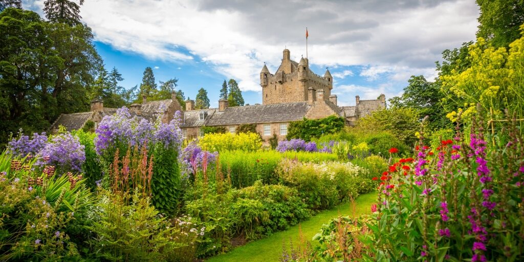 Majestic Cawdor Castle surrounded by lush garden