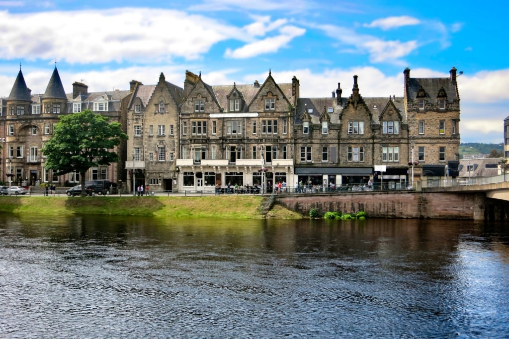 Waterfront view of Old Town Inverness