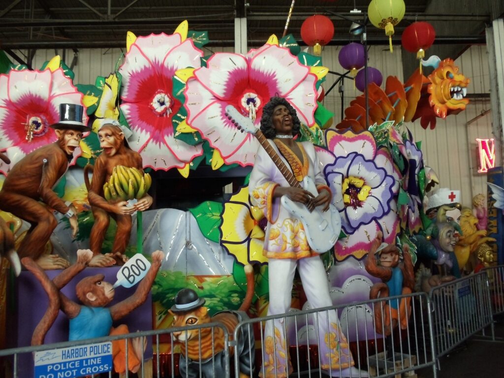 Different props inside Mardi Gras World