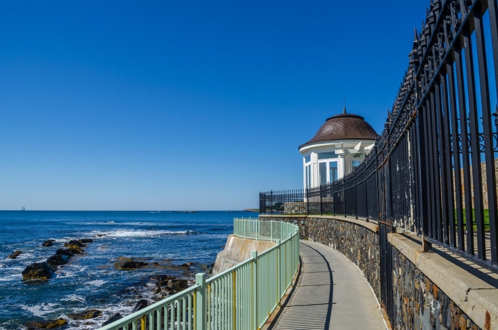 Railing surrounding the Cliff Walk