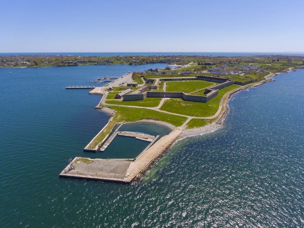 Waterfront view of Fort Adams State Park