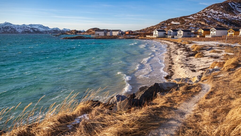 Beautiful shoreline of Sommarøy, near Tromso