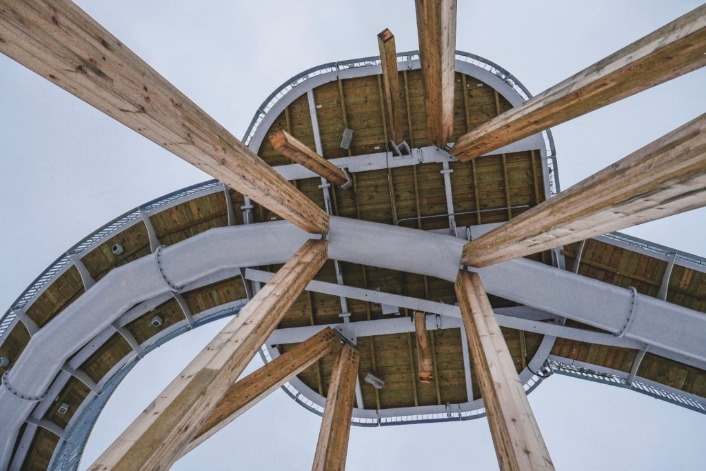 View under the Stovner Tower, near Oslo