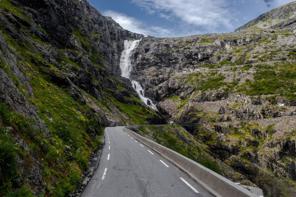 Road leading to Stigfossen Waterfall