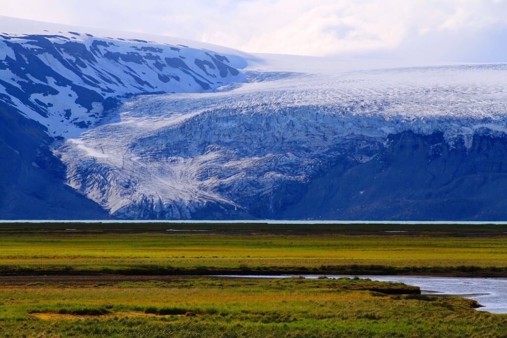 Scenic landscape of Langjökull Glacier