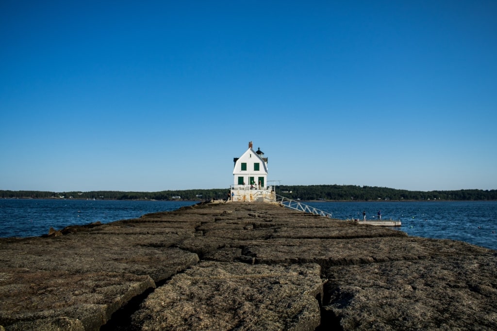 Pathway leading to the Rockland Breakwater Lighthouse