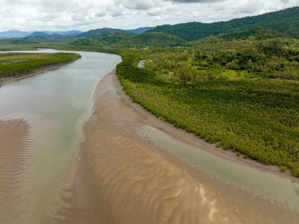 Muddy landscape of Conway River