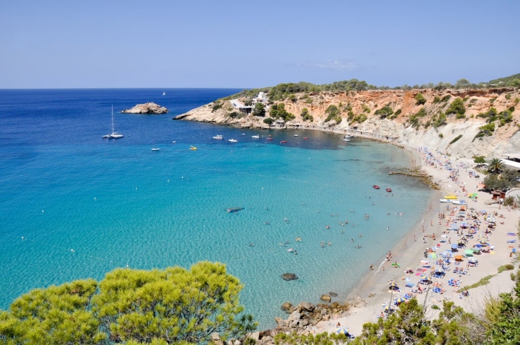 People relaxing on Cala d’Hort