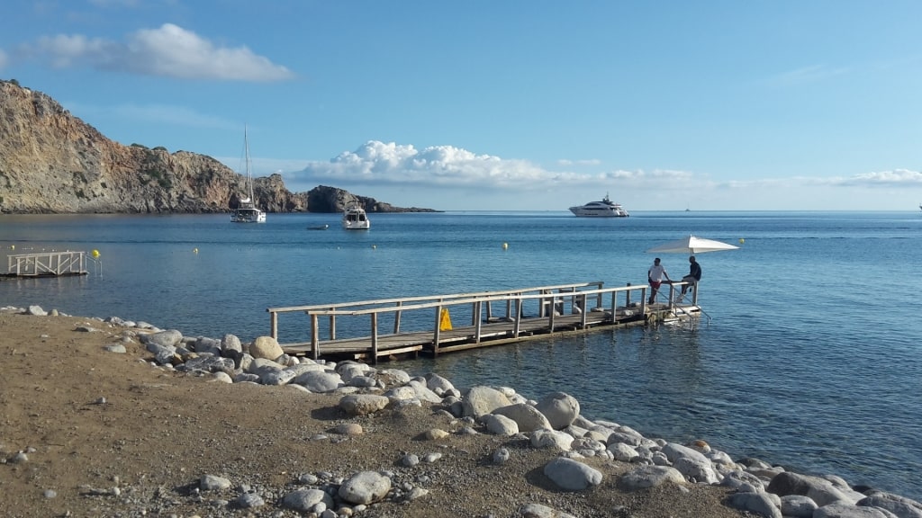 Quiet shoreline of Cala Jondal