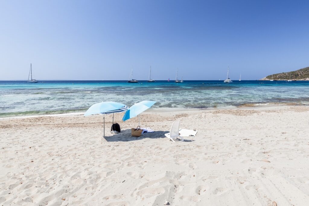 White sand beach of Ses Salines