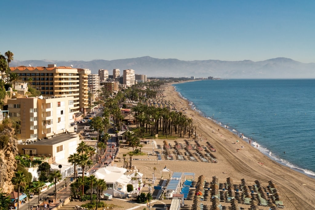 Quaint view of Bajondillo Beach, Malaga