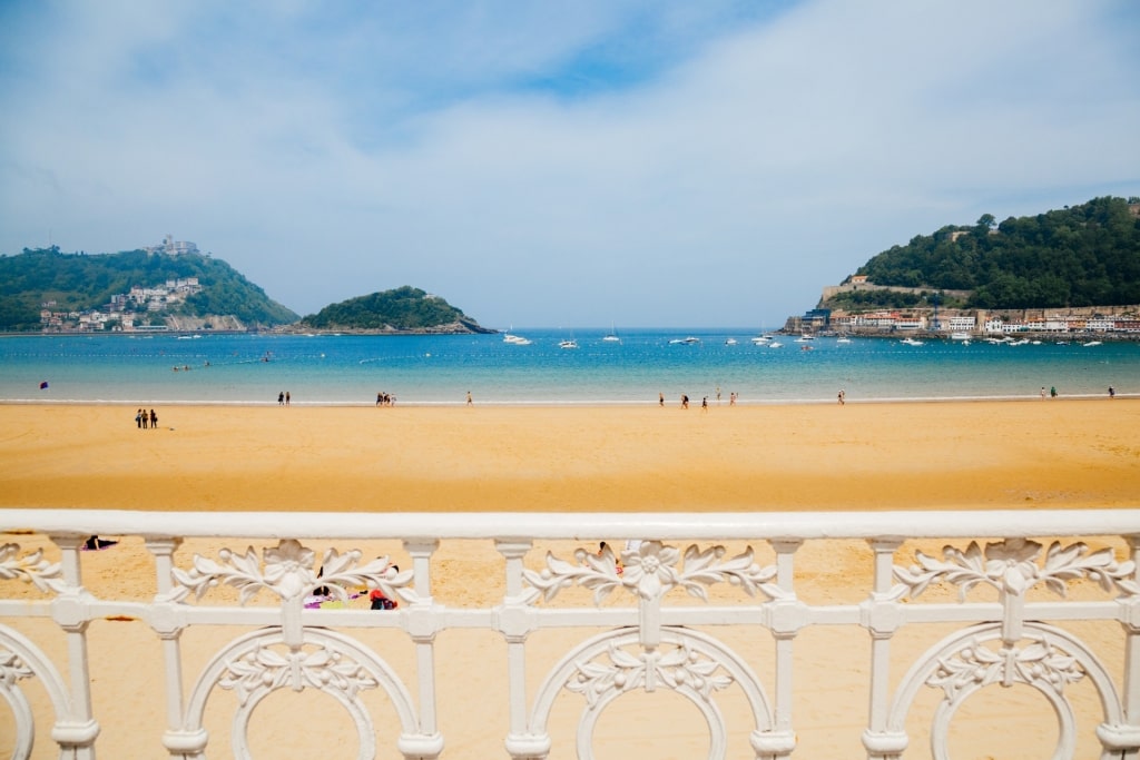 Golden sands of La Concha Beach, San Sebastian