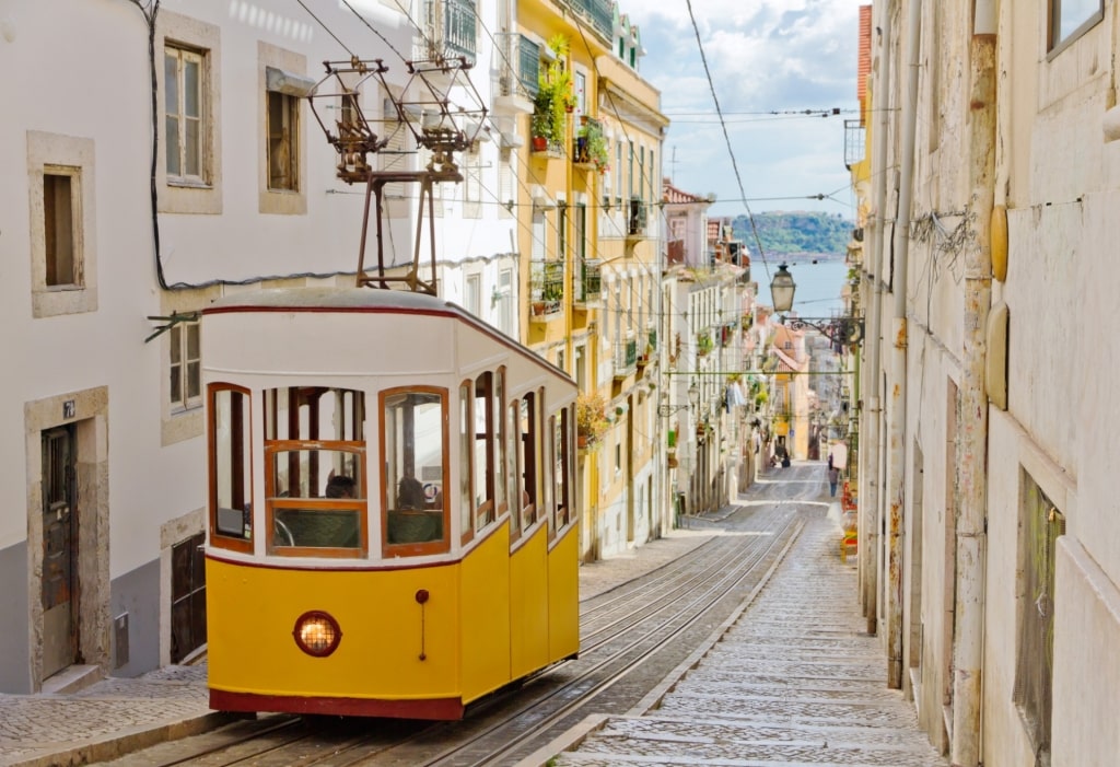 Bairro Alto with iconic yellow funicular