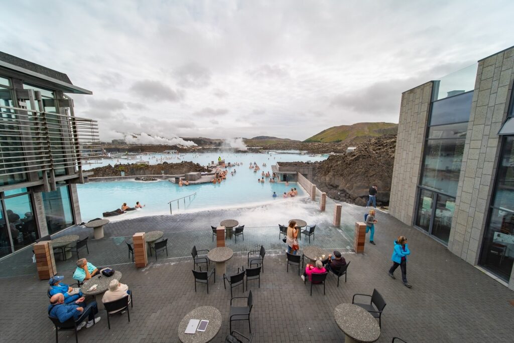 People hanging out at the Blue Lagoon, Iceland
