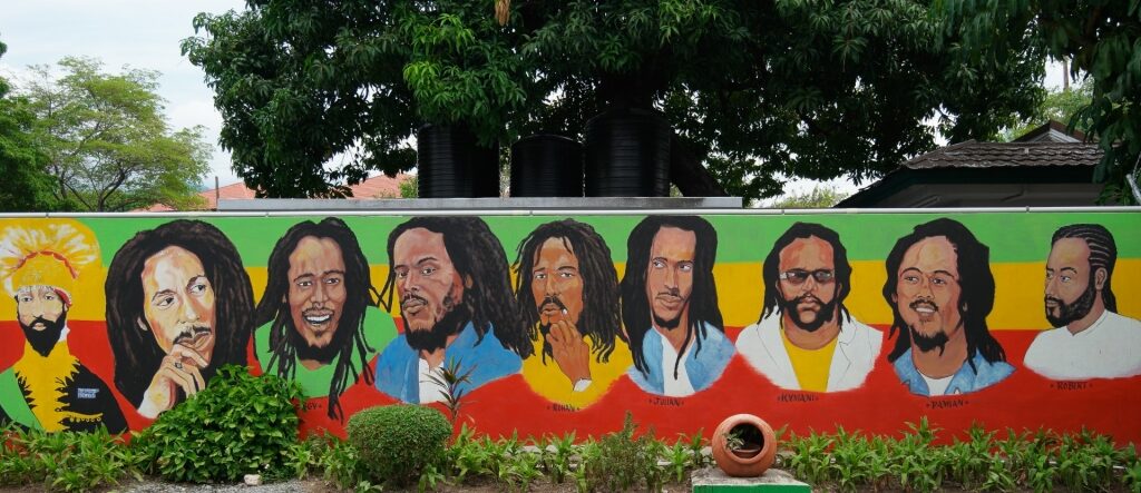 Mural at the Bob Marley Museum, Kingston