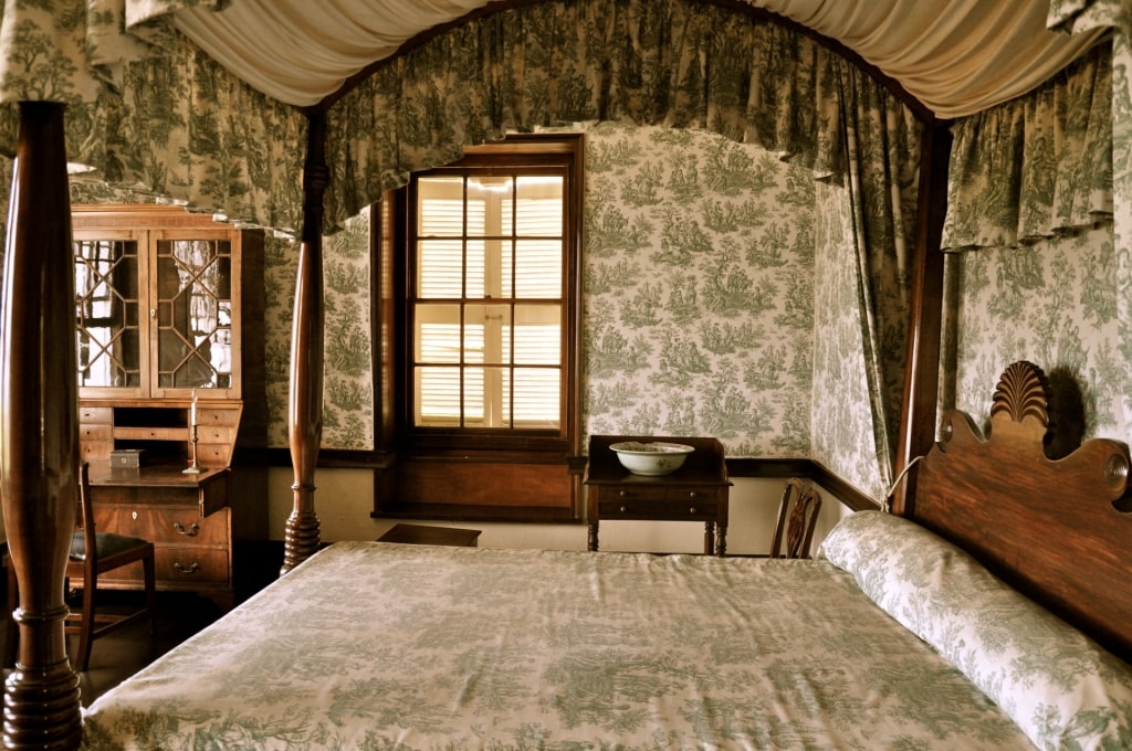 Bedroom inside the Rose Hall Great House, near Falmouth