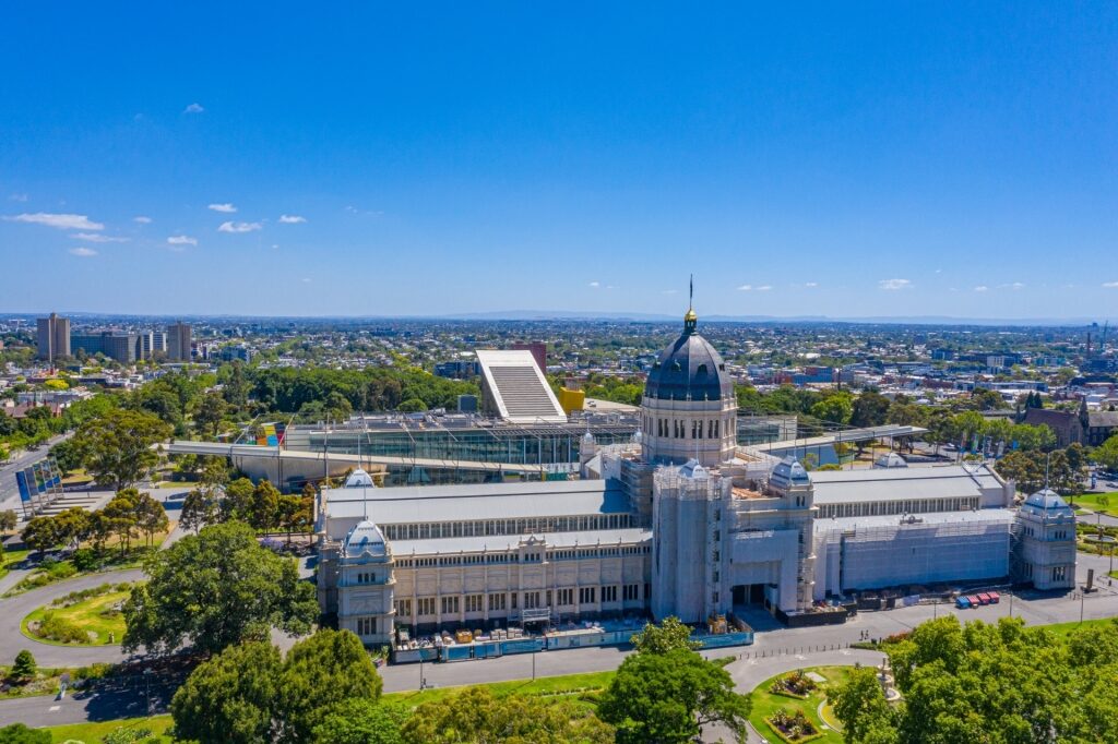 Aerial view of the Royal Exhibition Building