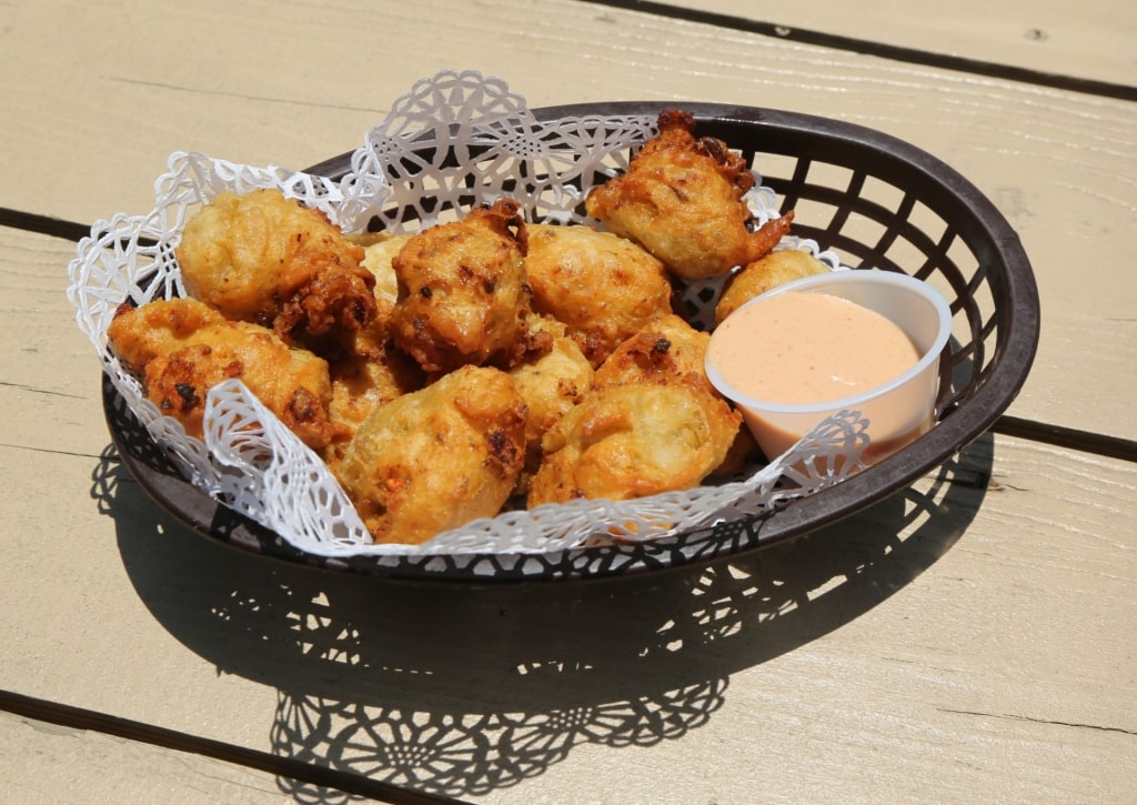 Plate of savory Conch fritters