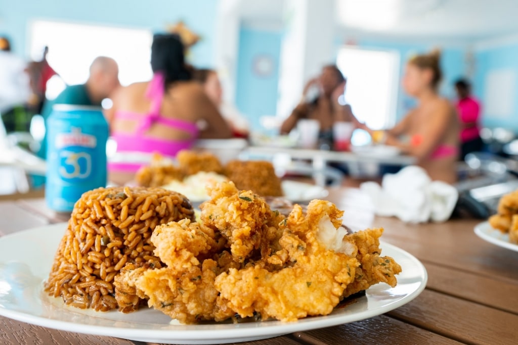 Plate of Cracked conch with rice