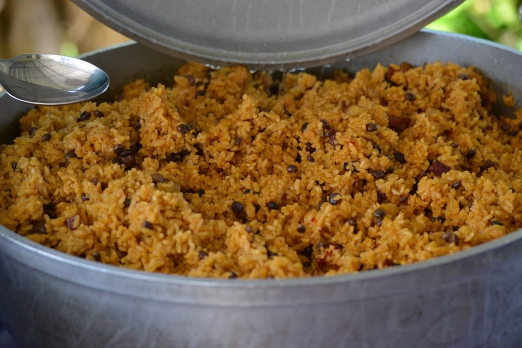 Pot of rice and pigeon peas