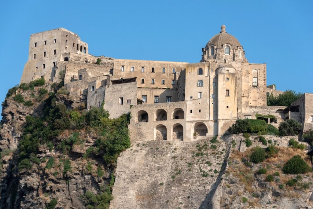 Rocky landscape of Aragonese Castle, Naples