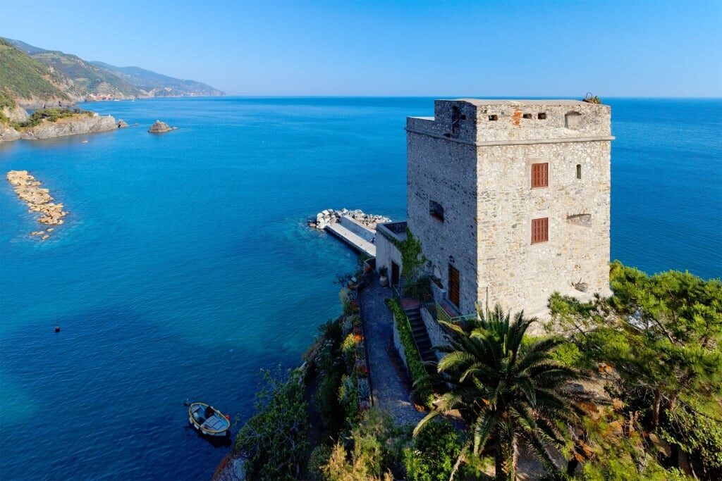 Monterosso Castle, Cinque Terre towering over the bay