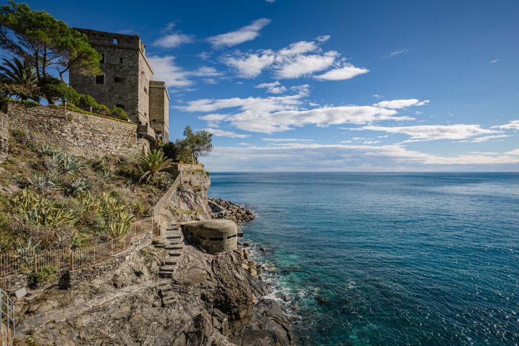 Monterosso Castle, Cinque Terre towering over the bay