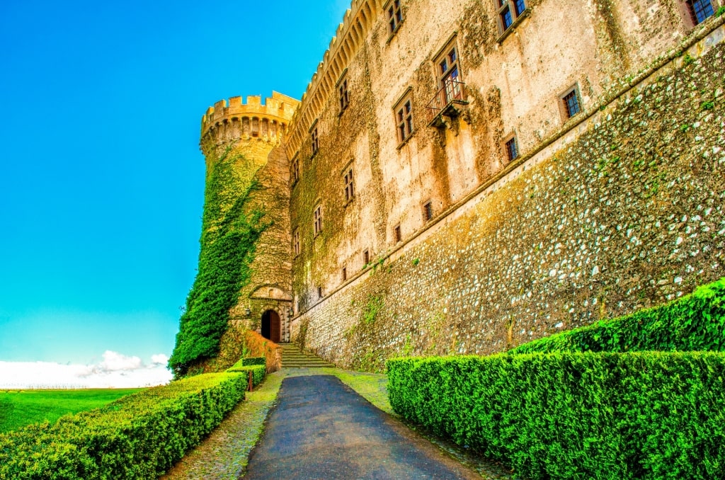 Courtyard in Odescalchi Castle in Bracciano, near Rome