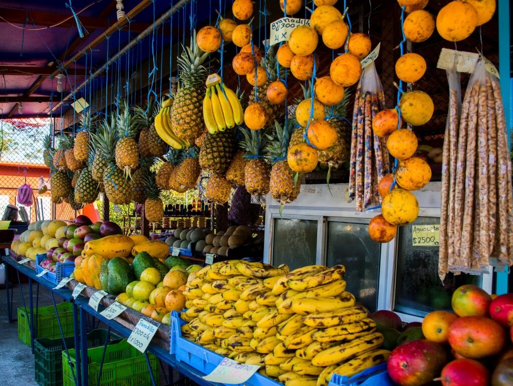 Fresh fruits at a market in Costa Rica