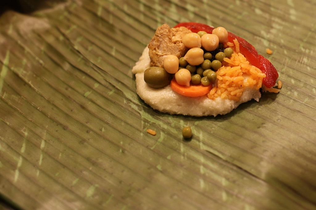 Filling inside tamales