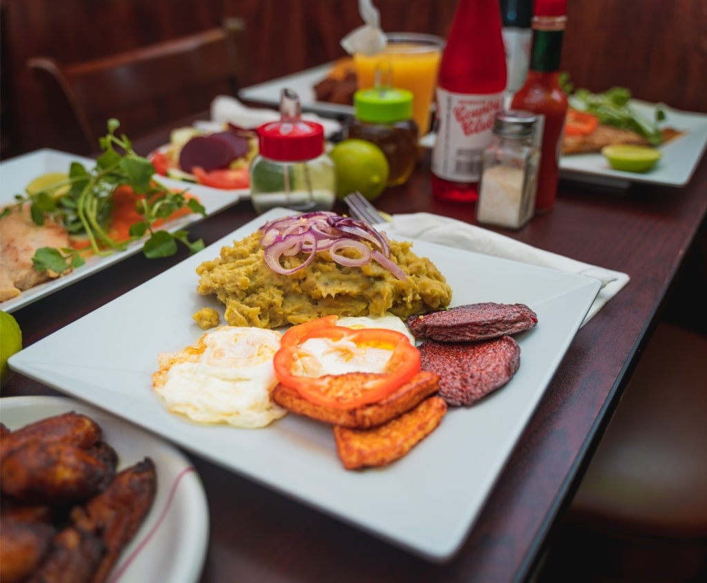 Food served at a restaurant in the Dominican Republic