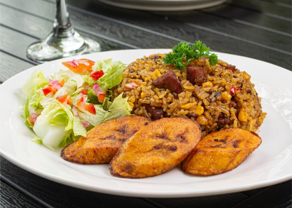 Dominican food on a platter