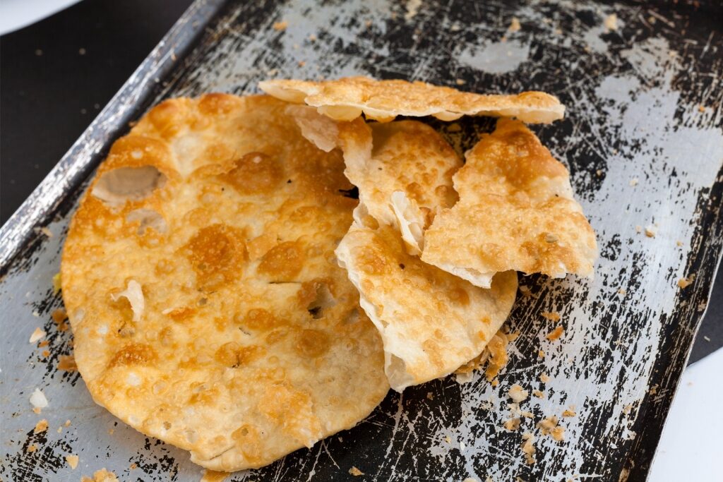 Freshly made yaniqueque on a platter