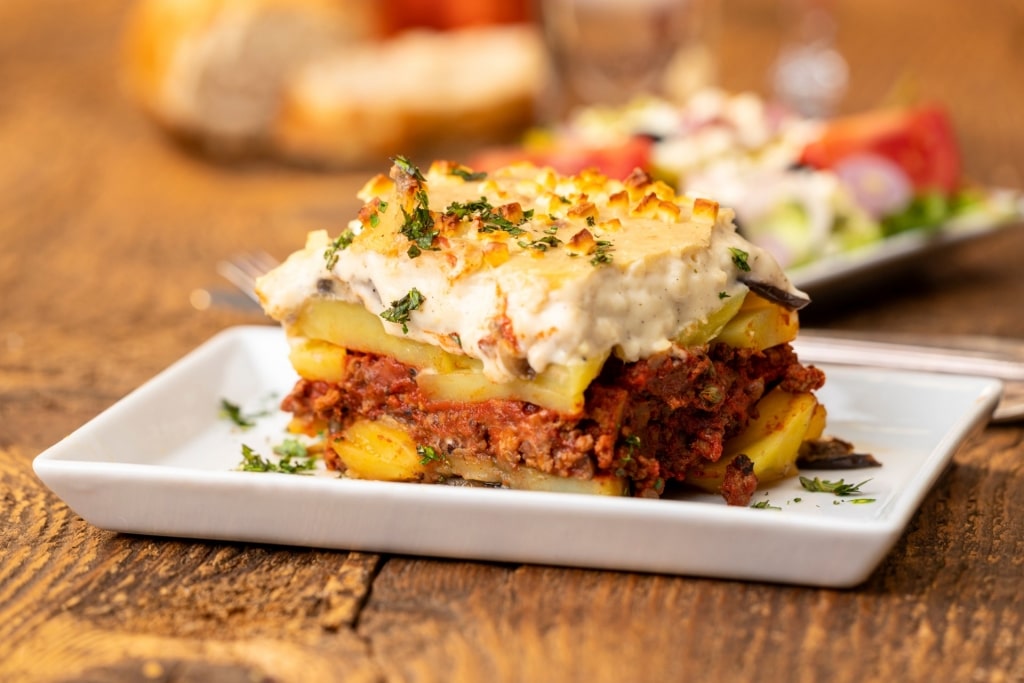 Plate of delicious moussaka