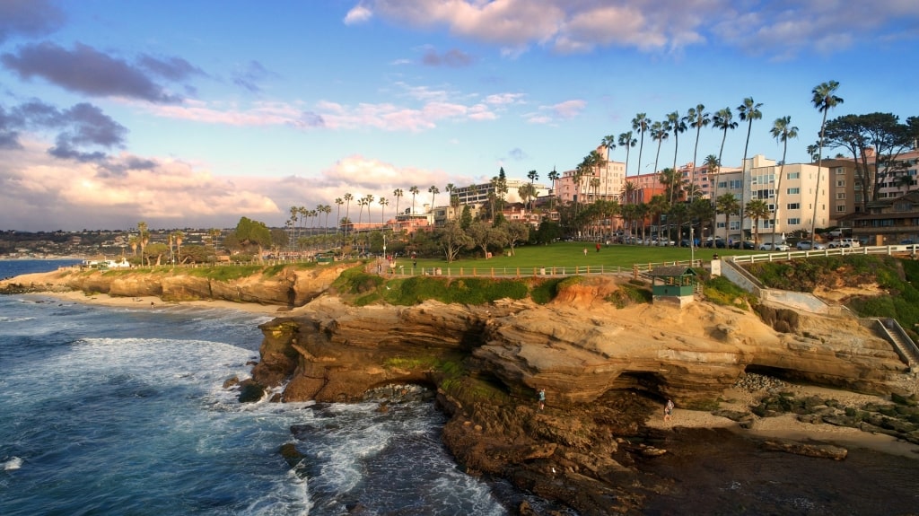 Rugged coastline of La Jolla Cove, San Diego