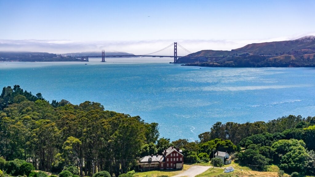 View of the Golden Gate Bridge from Angel Island