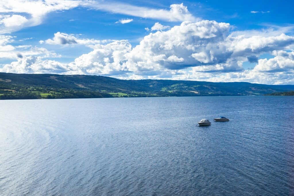 Boats in Lake Mjøsa, near Oslo