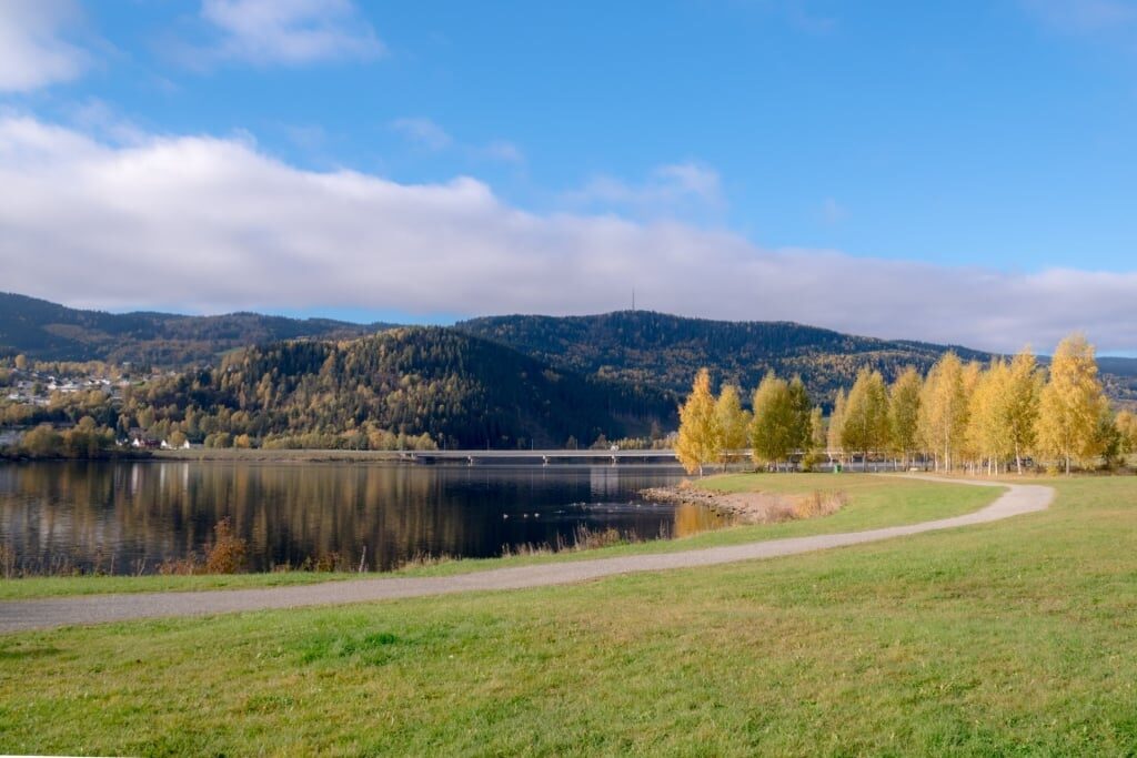 Lush landscape of Lake Mjøsa, near Oslo