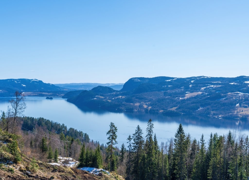 Aerial view of Tyrifjorden, near Oslo