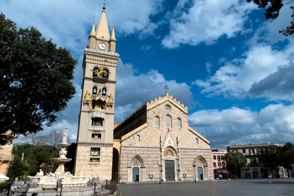 Street view of Cathedral of Messina