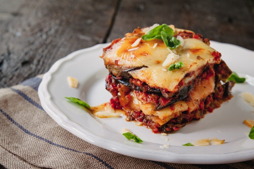 Plate of Parmigiana di Melanzane