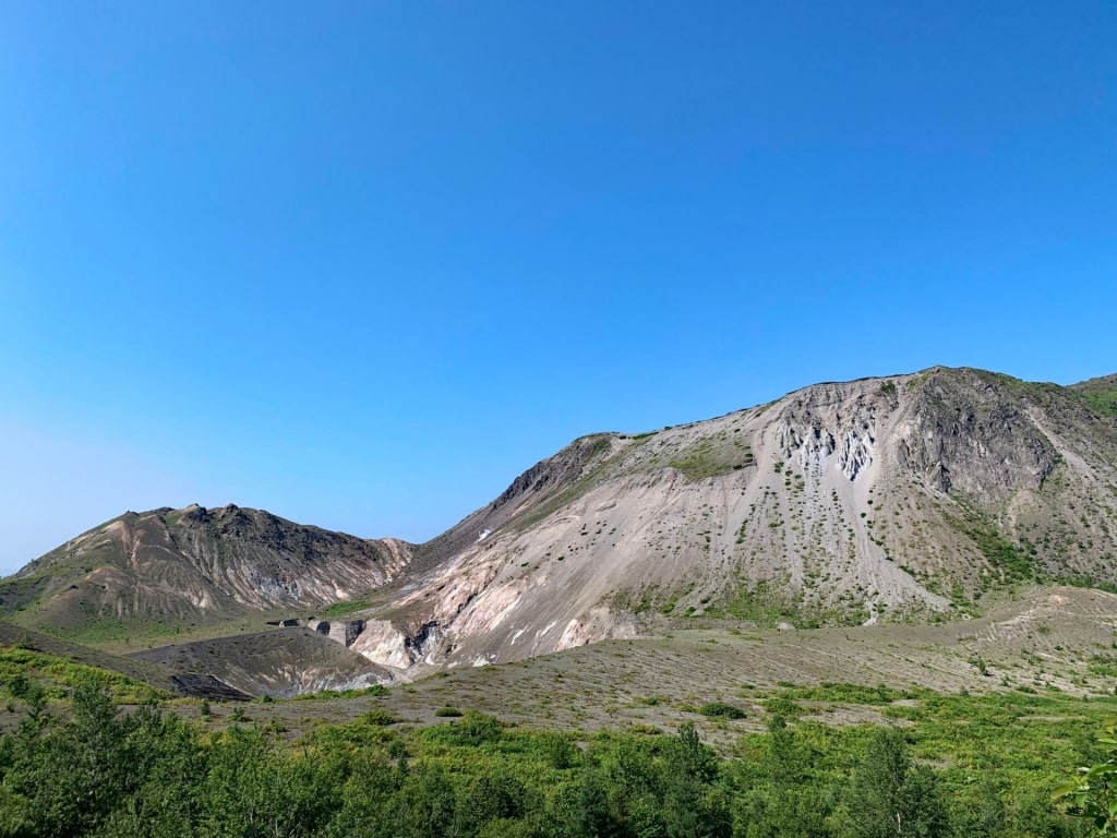 Majestic landscape of Mt. Usu, Sapporo