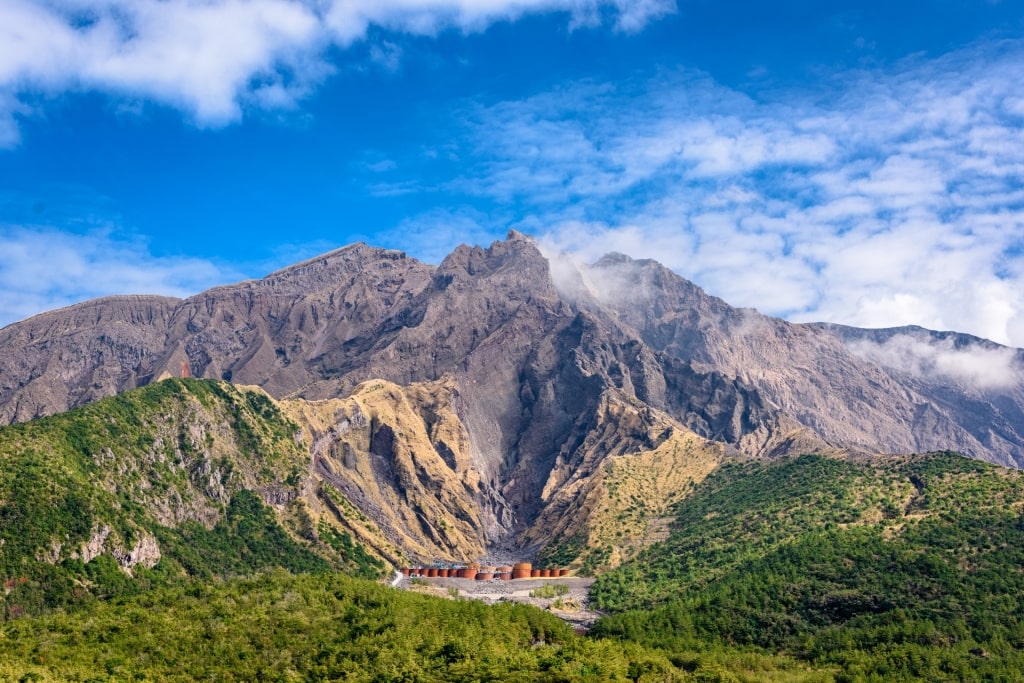 Closeup view of Sakurajima, Kagoshima