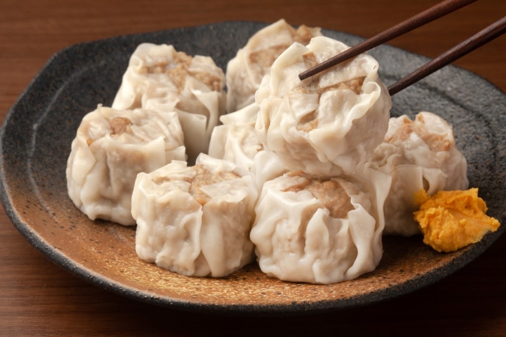 Plate of savory shumai