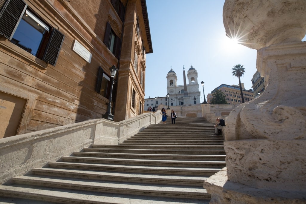 View of the marbled Spanish Steps